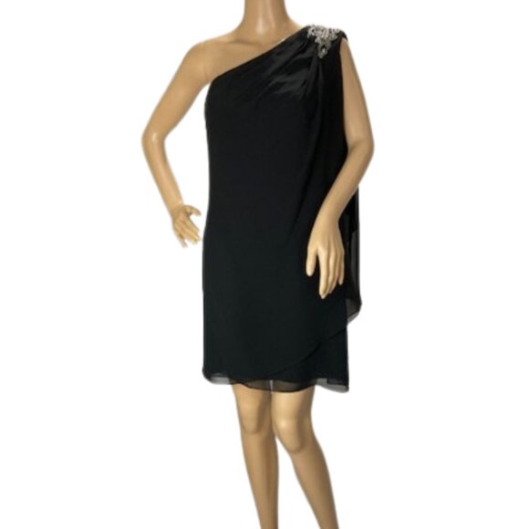 Bellissima Embroidered One Shoulder Cocktail Dress - Picture 1 of 10